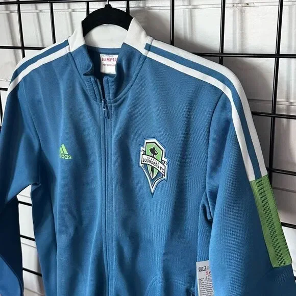 Seattle Sounders Original Sample Full Zip Jacket Size M Green & Blue 3 Stripe NW - Picture 5 of 9